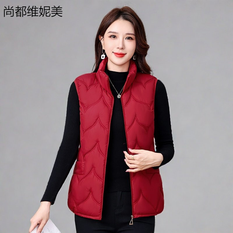 Padded Vest Gilet - Women Mom Stand Collar Cotton Padded