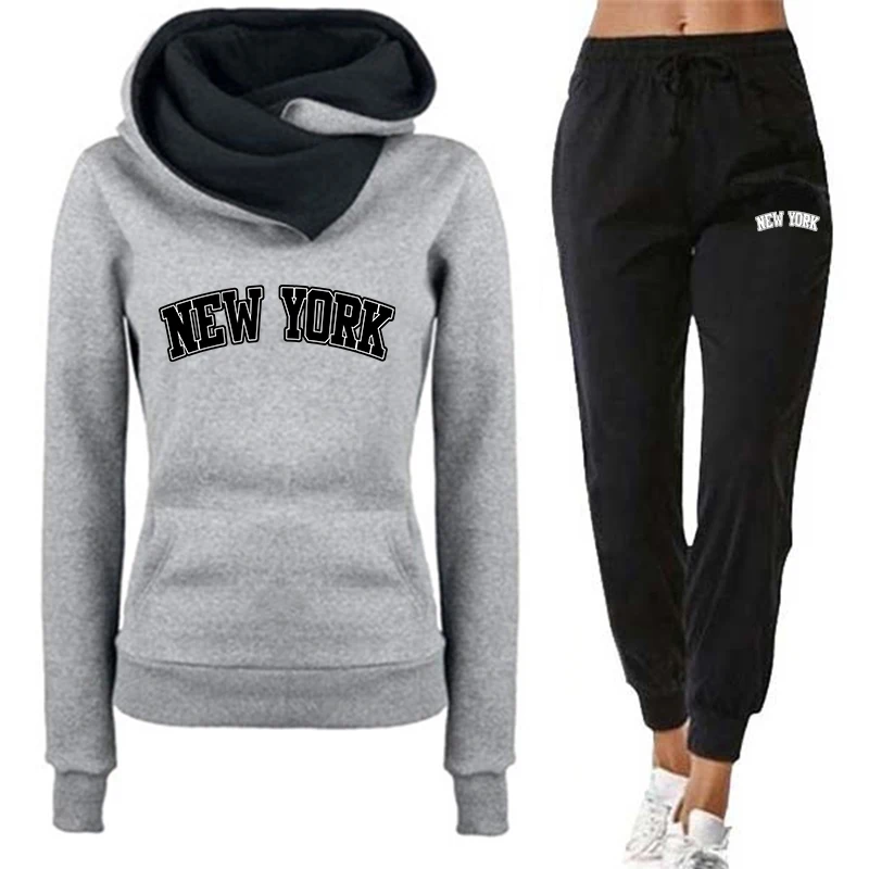 Winter Clothing New York - Autumn Winter Women's Hoodie Tracksuit New