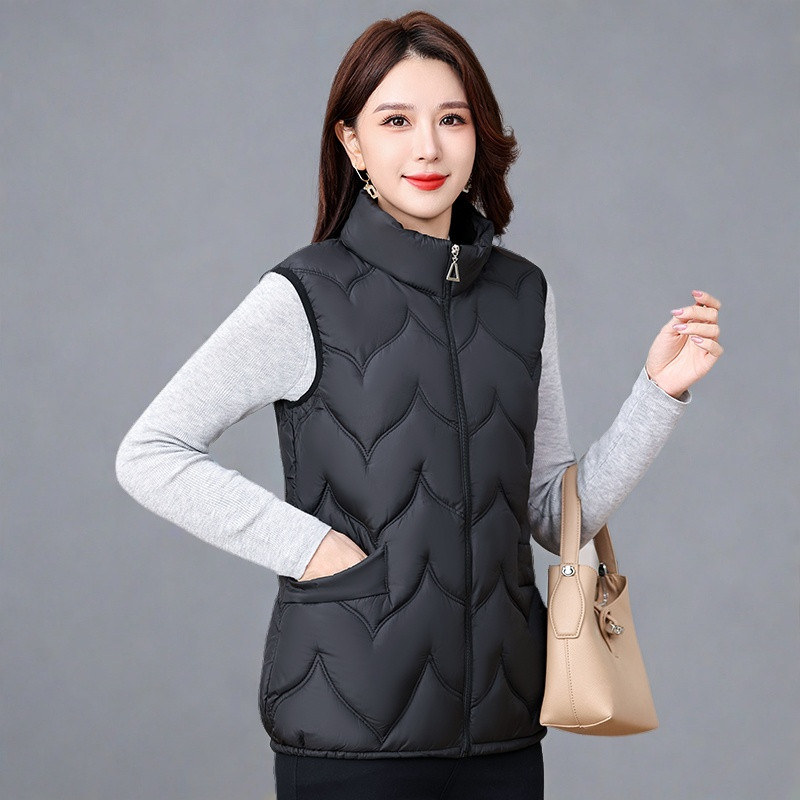 Women Mom Stand Collar Cotton  - Padded Vest Gilet review and price