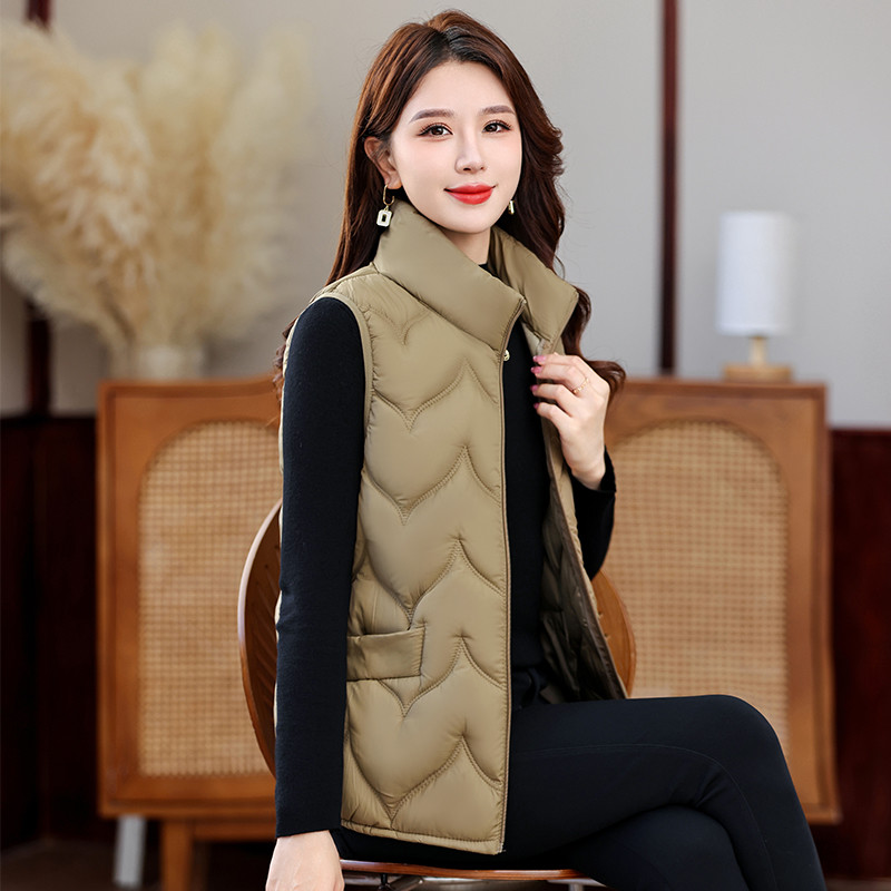 Women Mom Stand Collar Cotton  - Padded Vest Gilet review and price