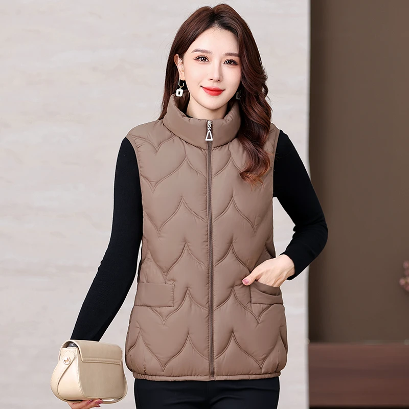 Women Mom Stand Collar Cotton  - Padded Vest Gilet review and price
