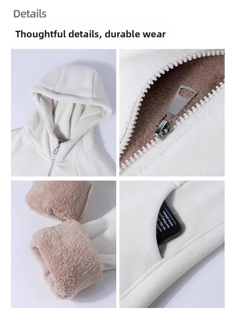 Thickened Fleece Women's Jacke - Fleece Hoodie Lined review and price