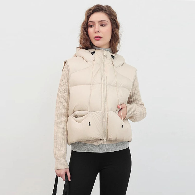 Women Hooded Puffer Vest Draws - Padded Vest Gilet review and price