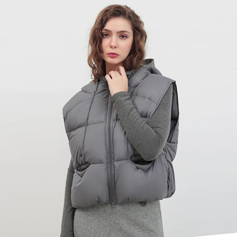 Women Hooded Puffer Vest Draws - Padded Vest Gilet review and price