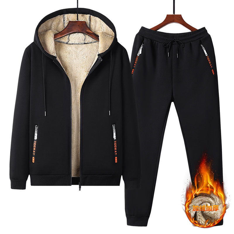 Men Lamb Fleece Lined Tracksui - Fleece Hoodie Lined review and price