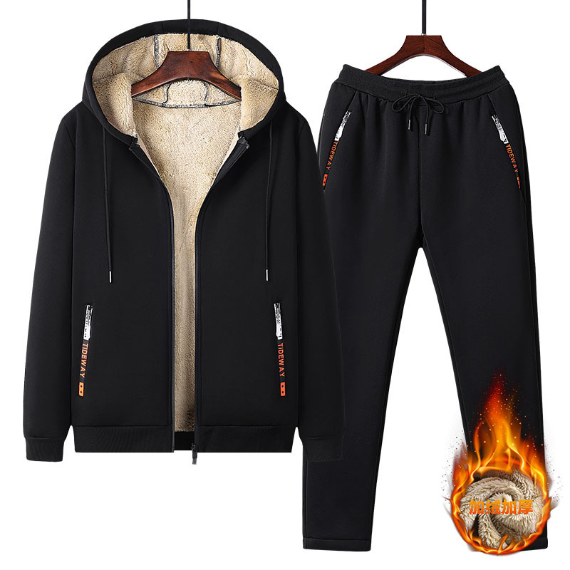 Men Lamb Fleece Lined Tracksui - Fleece Hoodie Lined review and price