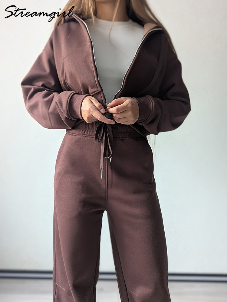 Winter Fleece Pants Set Women  - Fleece Hoodie Lined review and price
