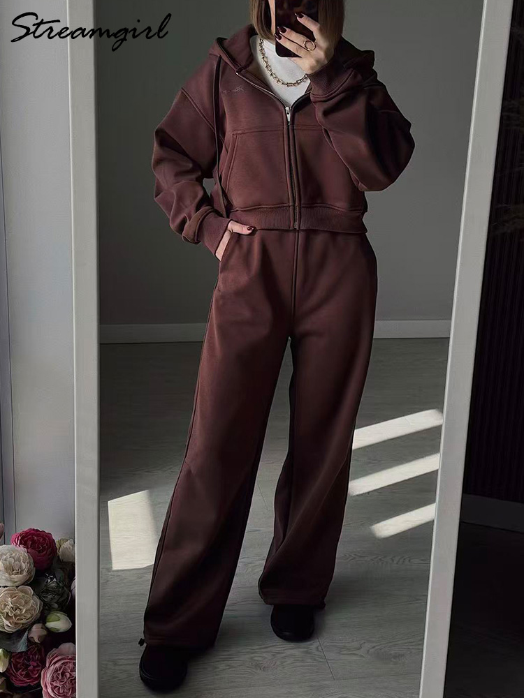 Winter Fleece Pants Set Women  - Fleece Hoodie Lined review and price