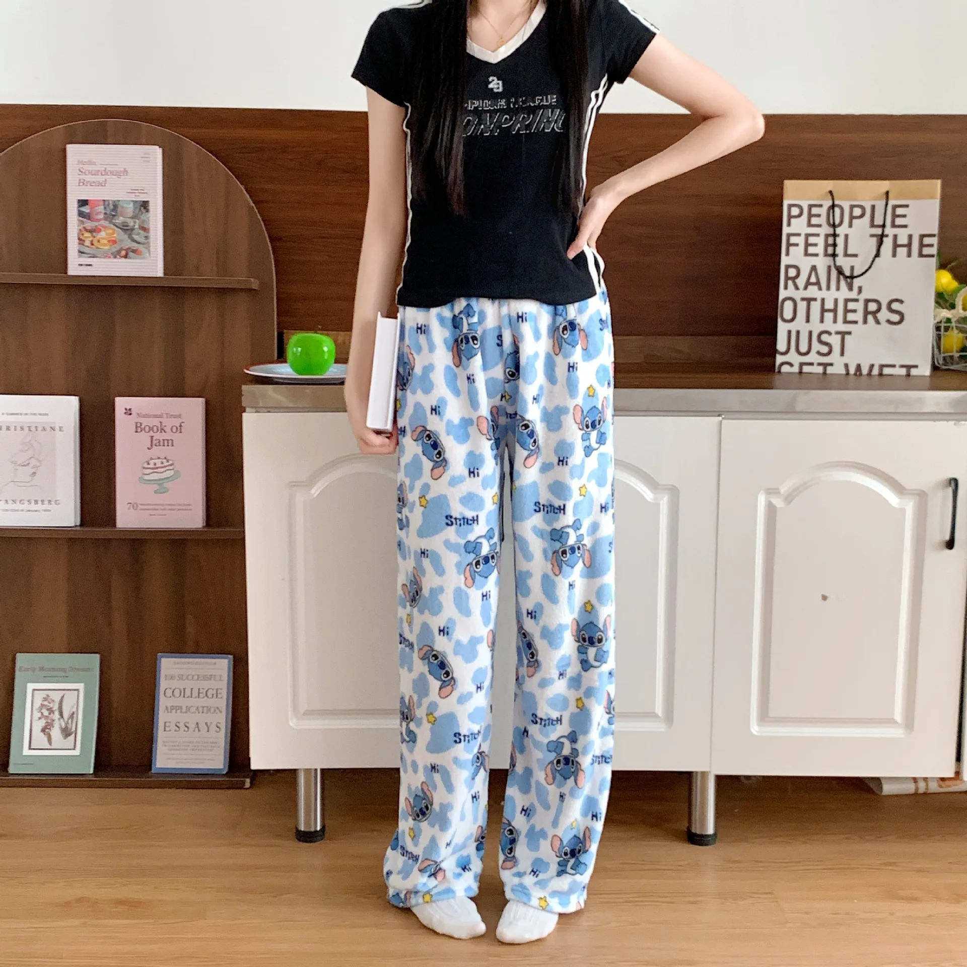 Cartoon Stitch Flannel Pajamas - Winter Clothing Items review and price