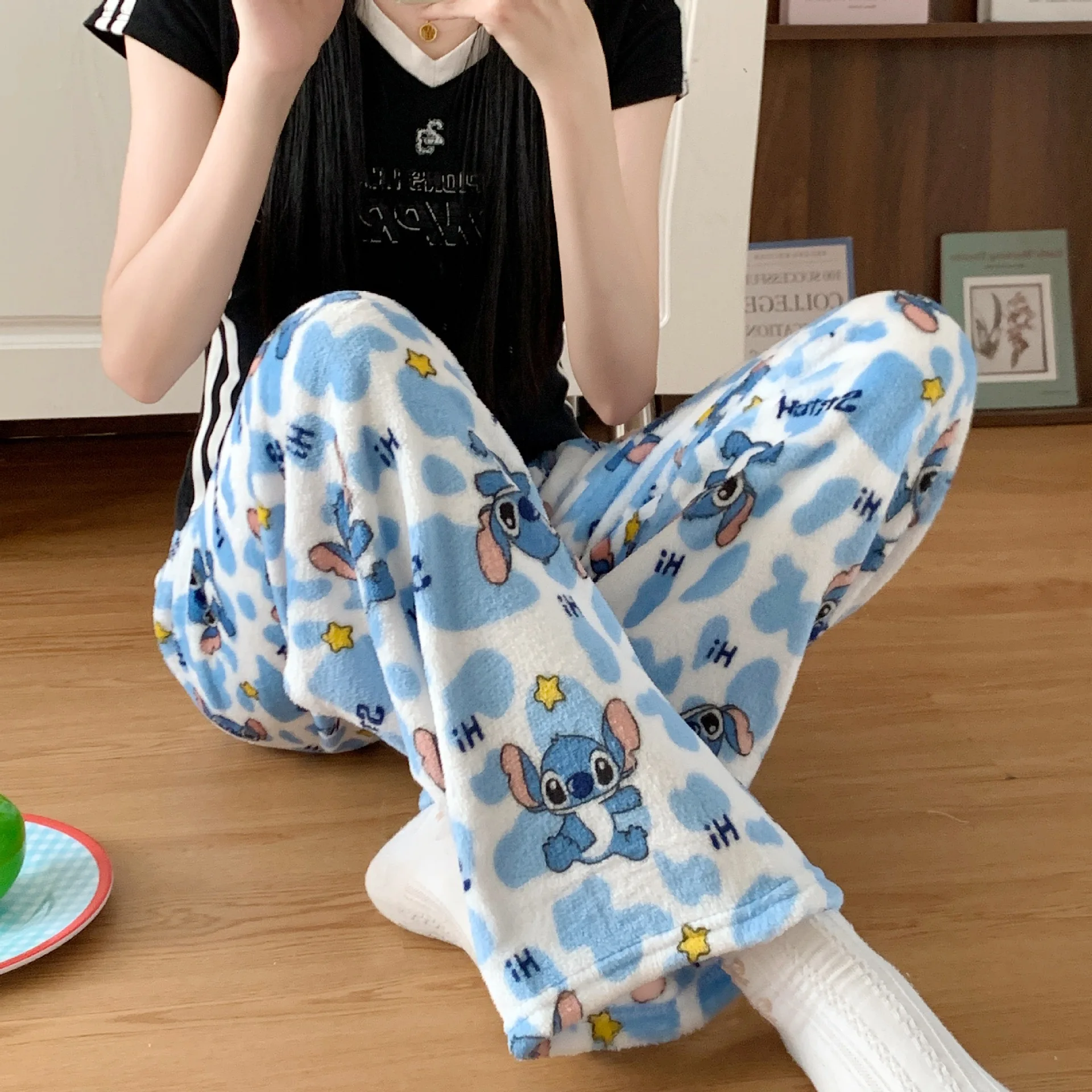 Cartoon Stitch Flannel Pajamas - Winter Clothing Items review and price